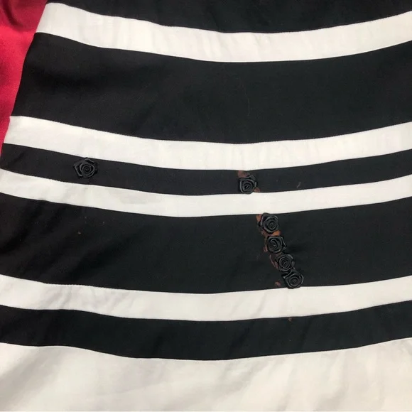 White House Black Market (WHBM) Black & White Stripped Halter Knee Length Dress - Picture 7 of 16